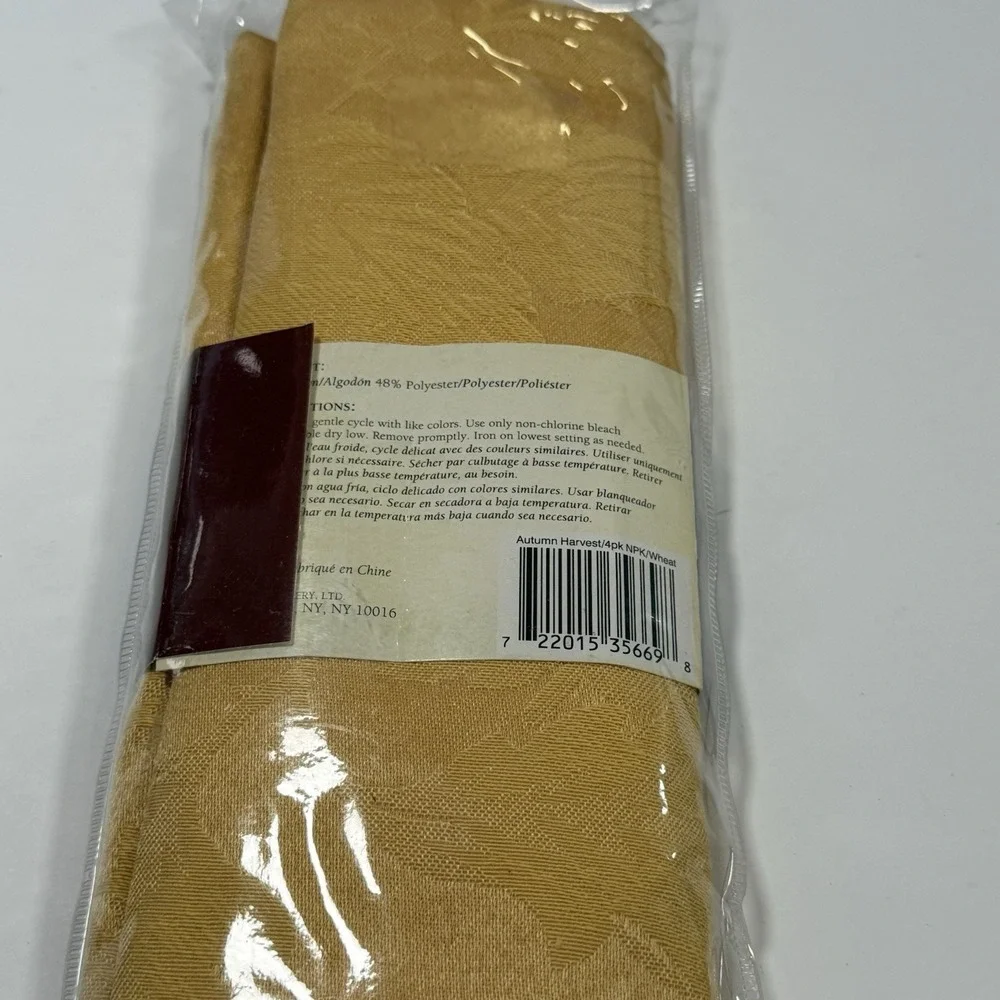 Autumn Harvest Gold See Of 4 Napkins 17x17